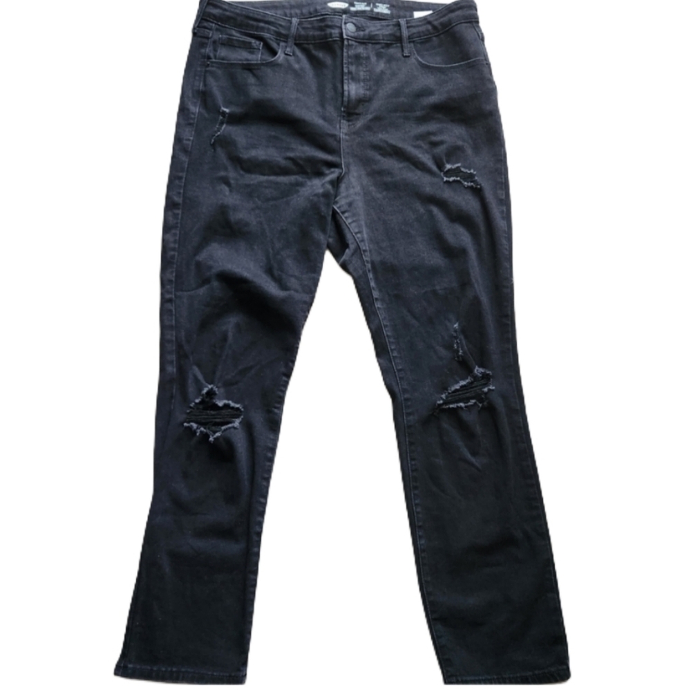 Size 16 distressed Black Denim Jeans skinny